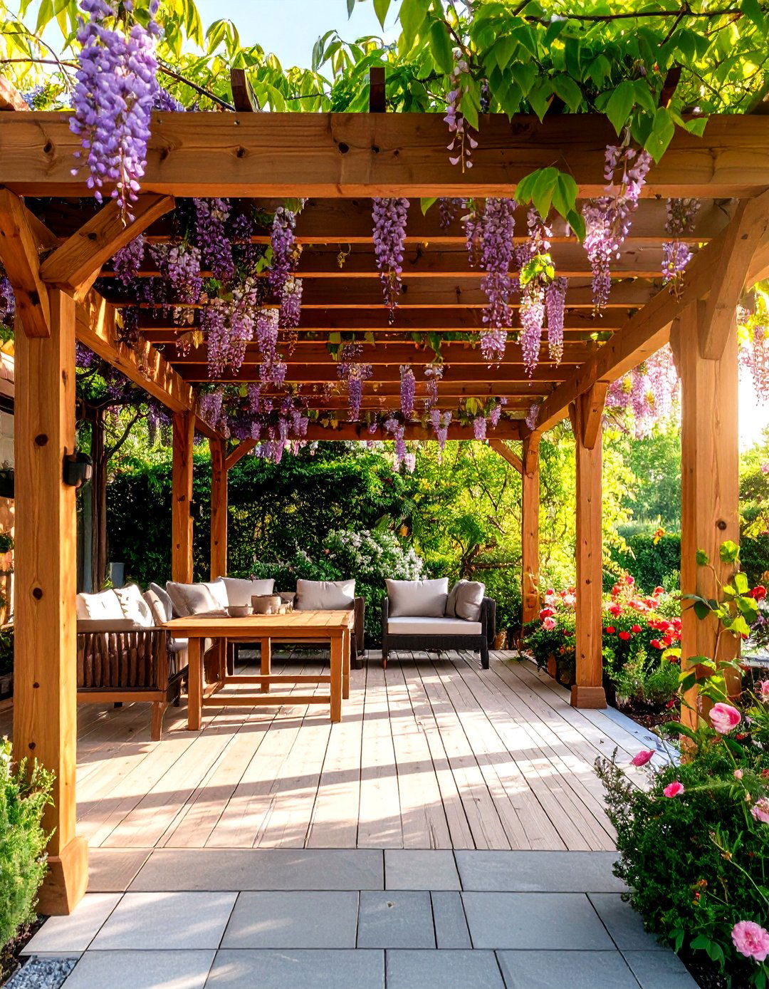 Pergola with Climbing Plants - 24 Garden Screening Ideas
