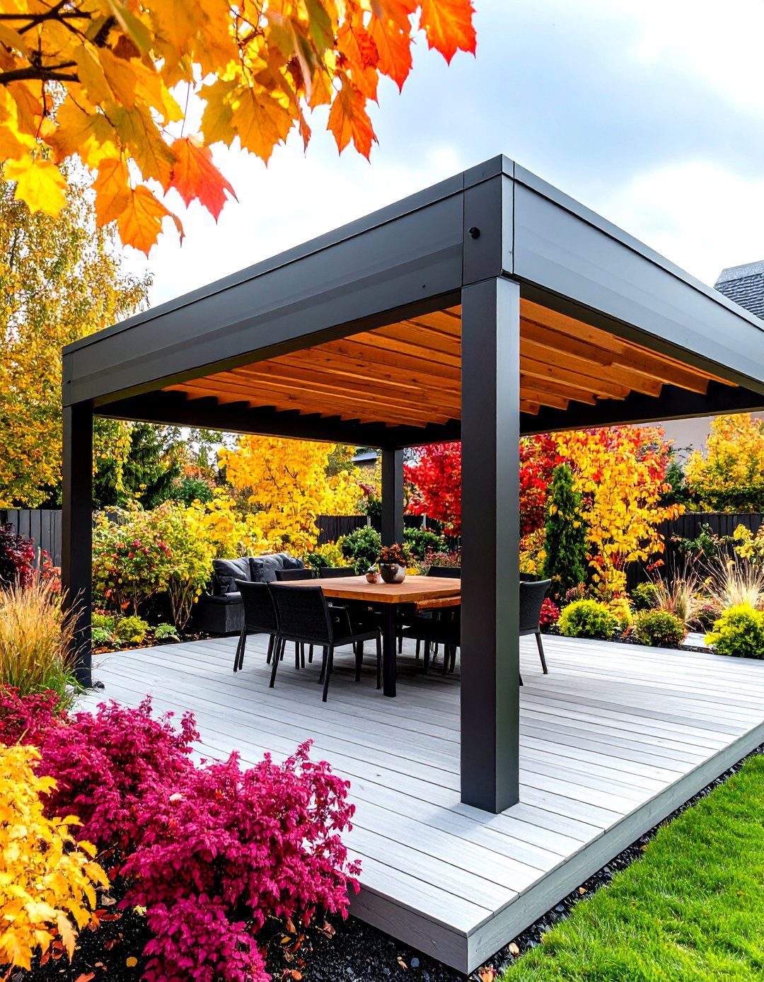 Pergola with Seasonal Weather Adaptations - 24 Patio Pergola Ideas