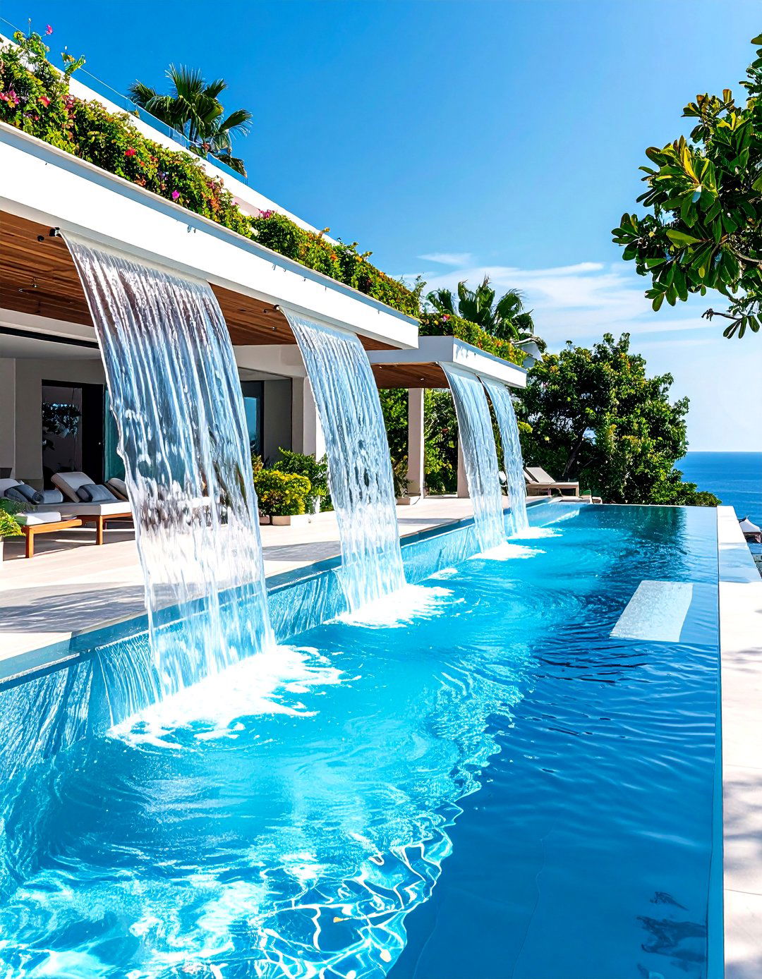 Perimeter Overflow Features - 24 Pool Fountain Ideas