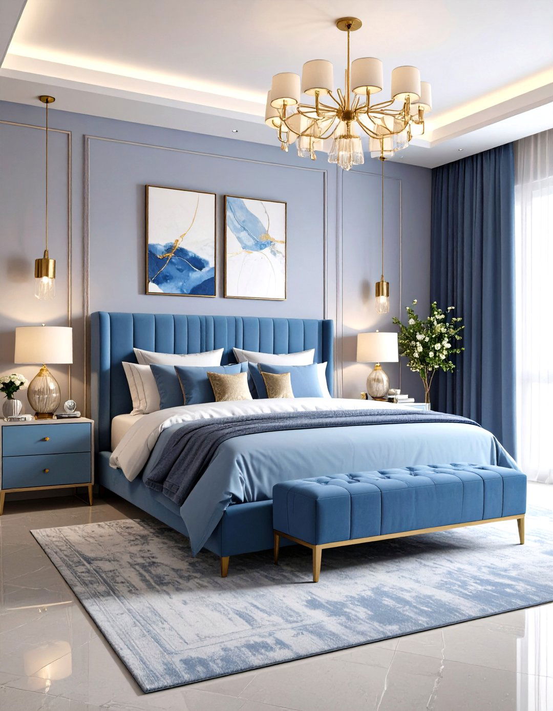 Periwinkle Contemporary Bedroom Clean - 24 Periwinkle Bedroom Ideas