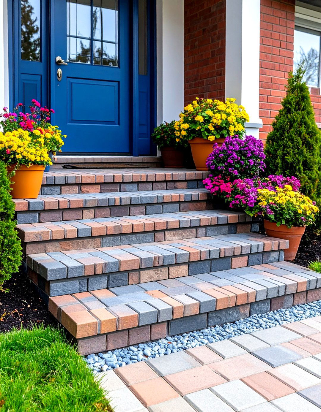 Permeable Brick Paver Steps - 24 Brick Front Steps Design Ideas