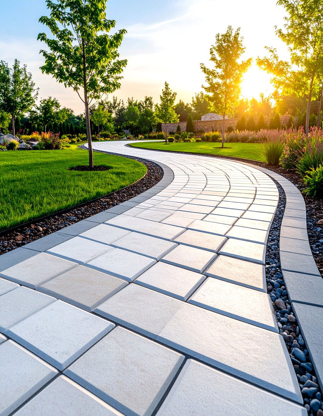 Permeable Paver Curved Walkways - 24 Curved Walkway Ideas