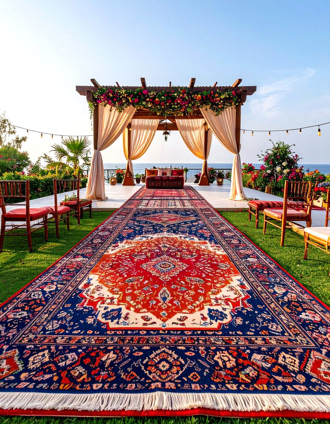 Persian Rug Aisle Wedding Altars - 24 Wedding Altar Ideas