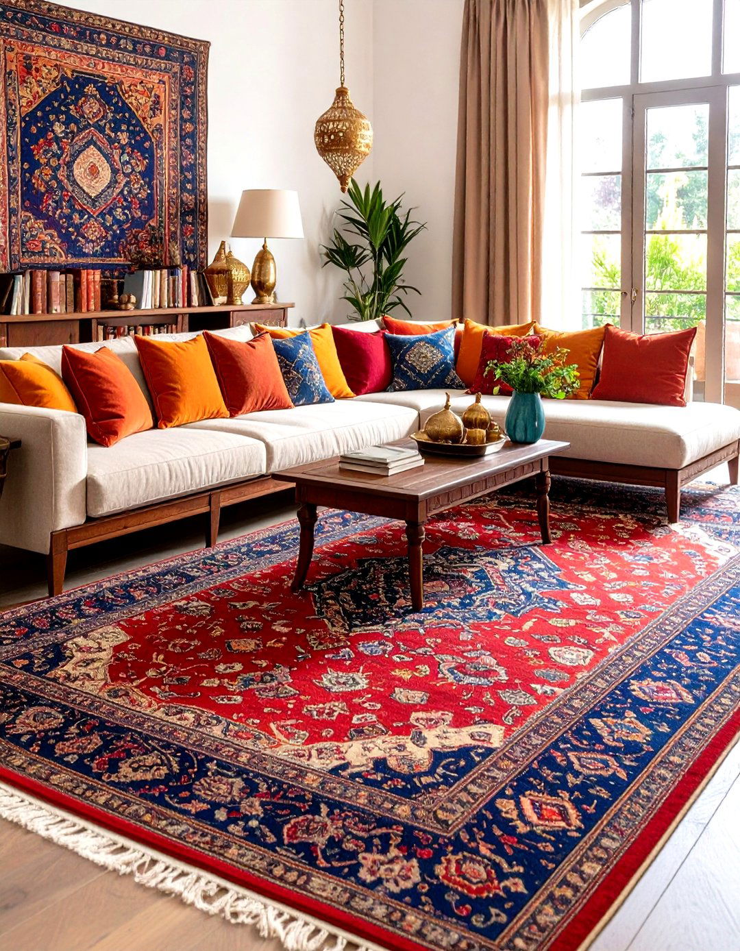 Persian Rug Layering - 24 Gypsy Bohemian Living Room Ideas