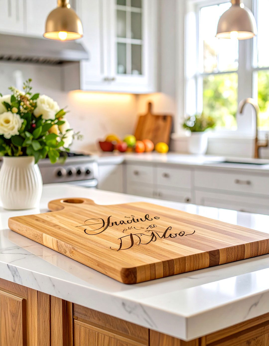 Personalized Cutting Board with Engraved Names - 24 Wedding Gift Ideas for Couples