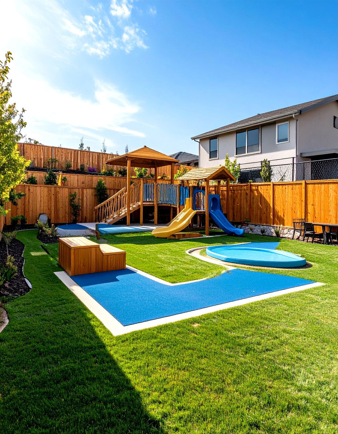 Pet Friendly Adventure Zone with Safety Features - 24 Down Sloped Backyard Ideas