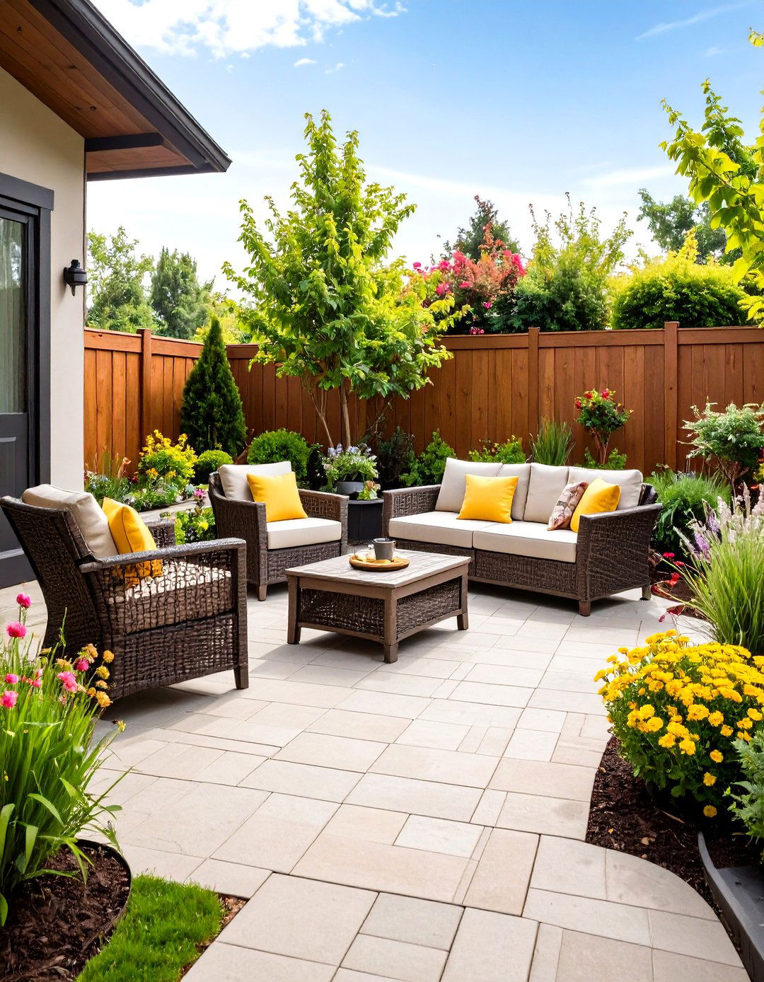 Pet Friendly Patio with Durable Materials - 24 Front Yard Patio Ideas