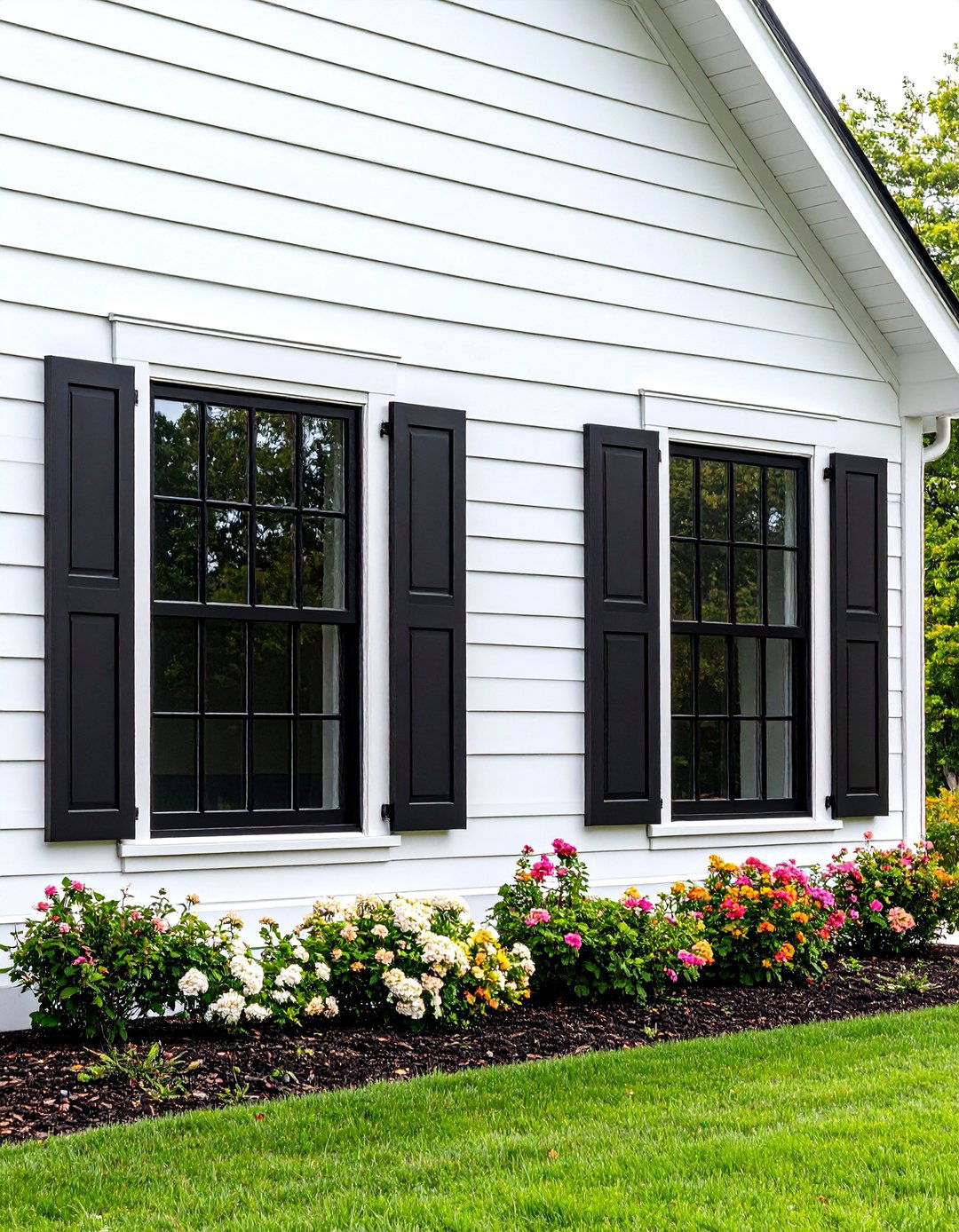 Pewter Grey Shiplap with Black Steel Windows - 24 Dark Grey House Exterior Ideas