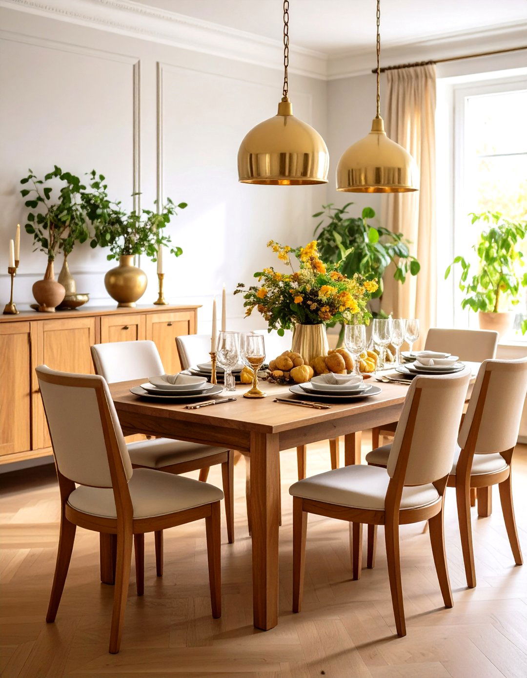 Pewter and Brass Colonial Accents - 24 Colonial Dining Room Ideas