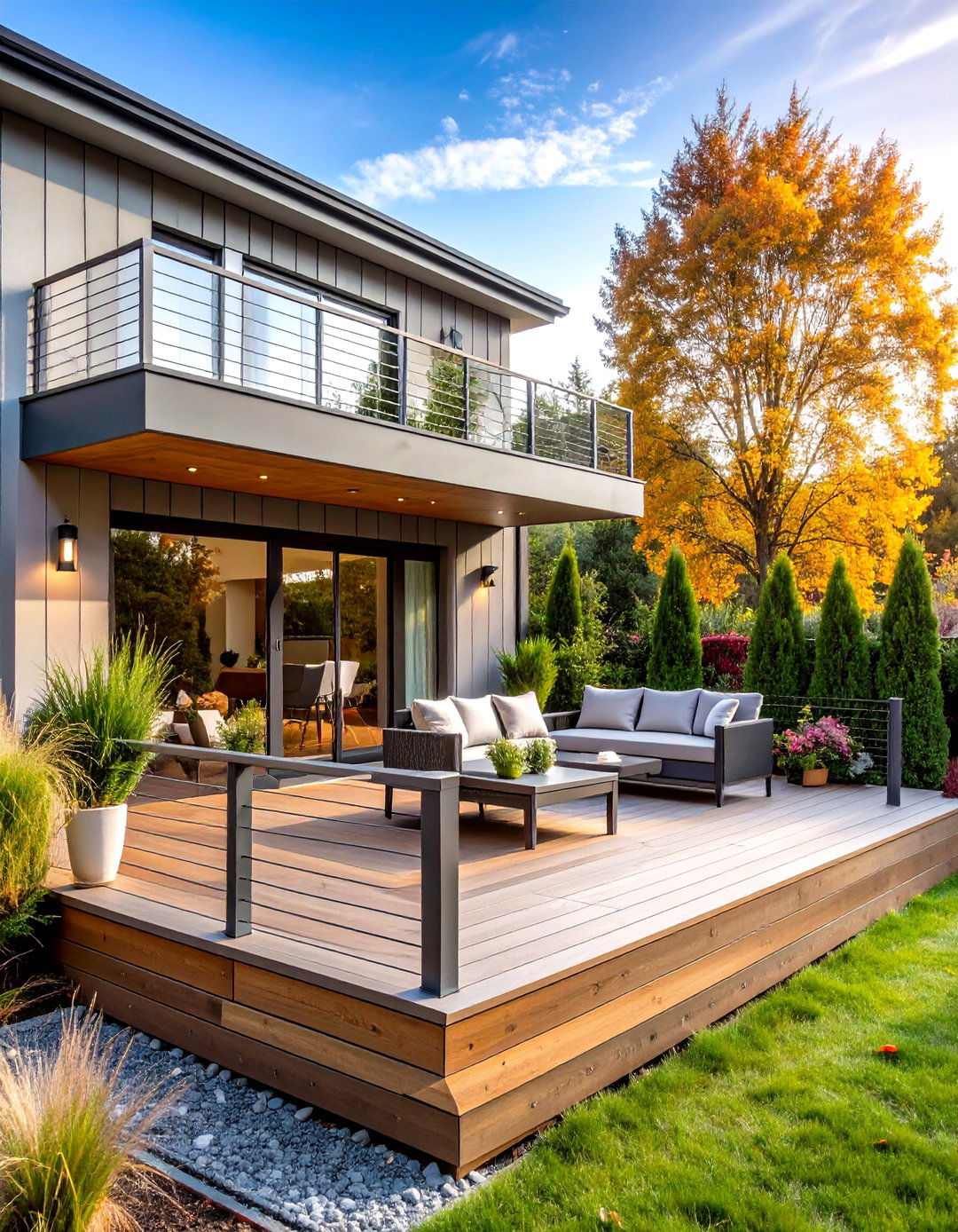 Pewter and Natural Pine Understated Excellence - 24 Two Tone Deck Color Schemes