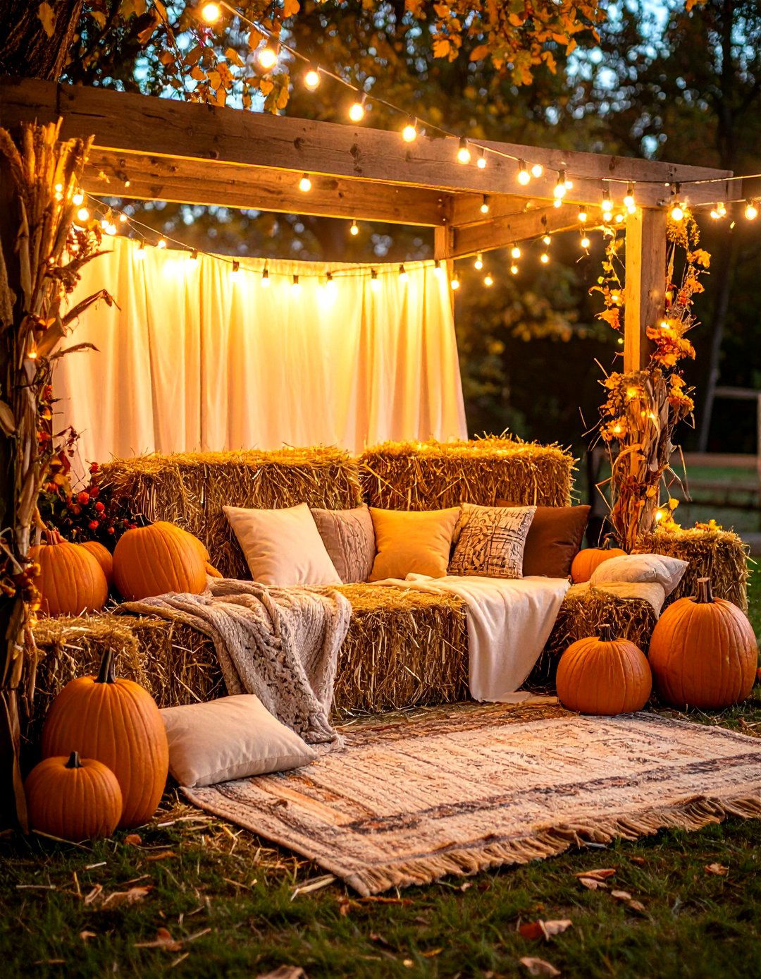 Photo Booth Backdrop Creation - 24 Friendsgiving Decor Ideas