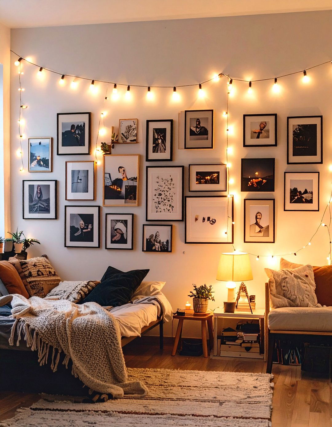 Photo Gallery Wall Display - 24 Boho Dorm Room Ideas