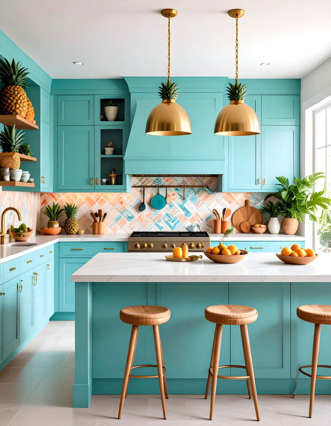 Pineapple Motif Hardware and Fixtures - 24 Tropical Kitchen Ideas
