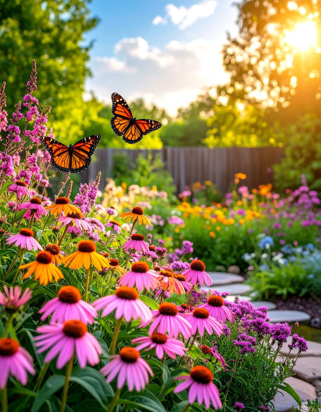 Pink Butterfly Garden Habitat - 24 Pink Garden Ideas