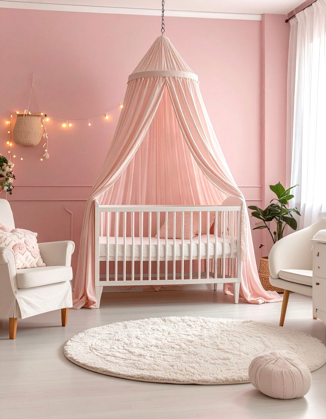 Pink Canopy Dream Nursery Theme - 24 Pink Nursery Ideas
