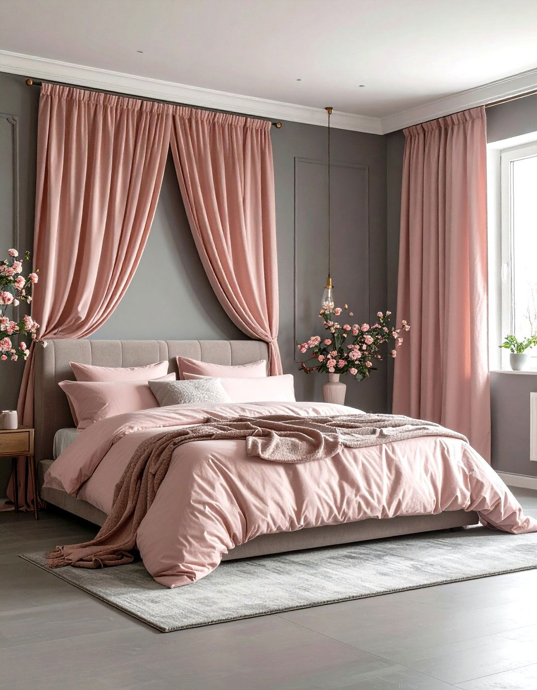 Pink Curtains for Soft Romance - 24 What Color Curtains Go With Gray Walls