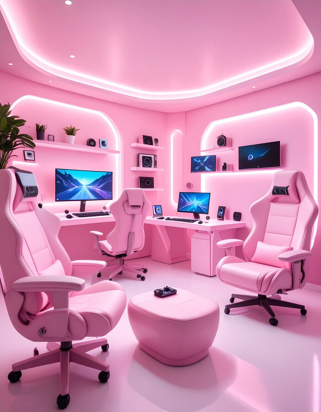 Pink Gaming Future Tech Integration - 24 Pink Gaming Setup Ideas