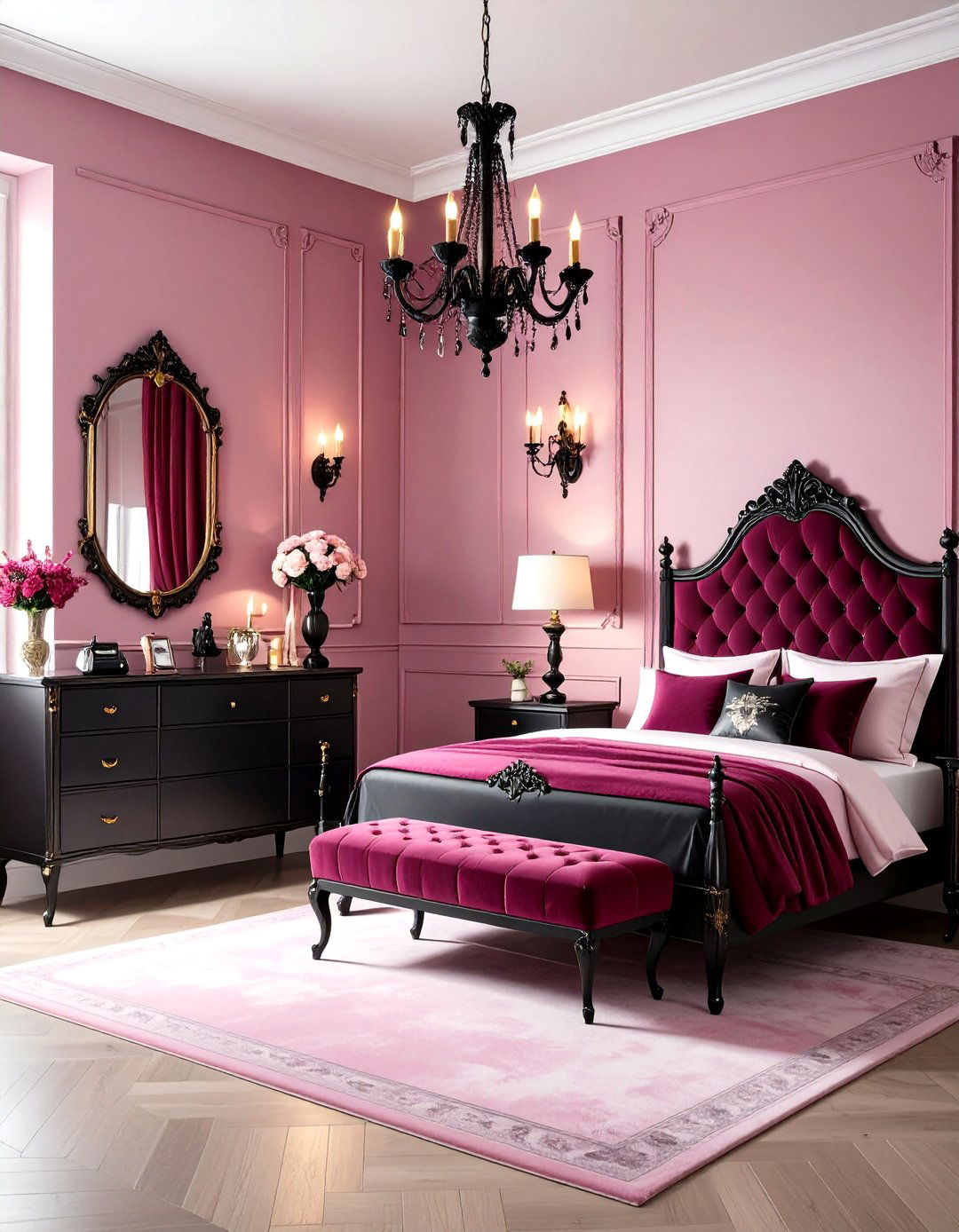 Pink Gothic Dorm Room - 24 Pink Dorm Room Ideas