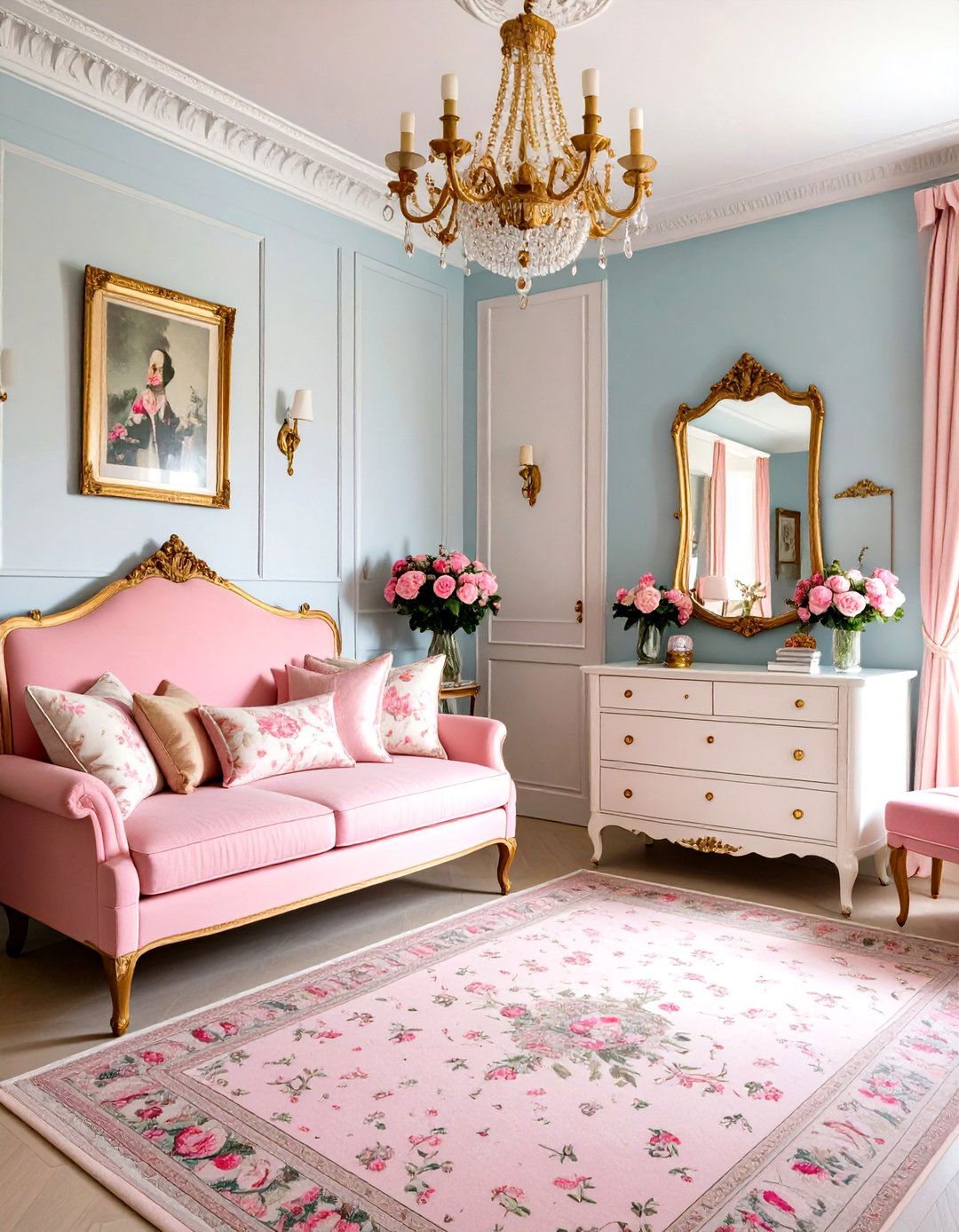 Pink Parisian Chic Dorm - 24 Pink Dorm Room Ideas