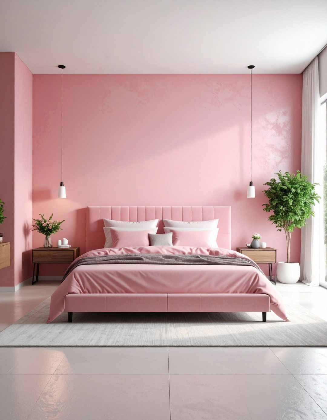 Pink Textured Wall Treatments - 24 Pink Bedroom Ideas