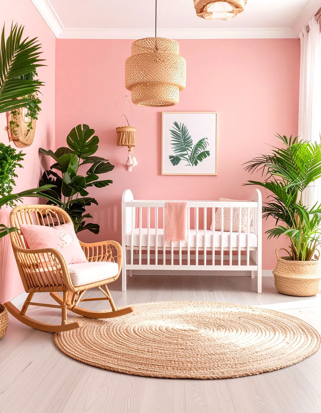 Pink Tropical Paradise Nursery Theme