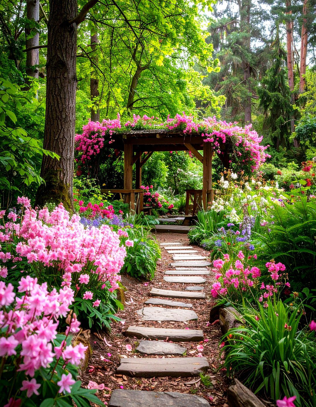 Pink Woodland Edge Garden - 24 Pink Garden Ideas