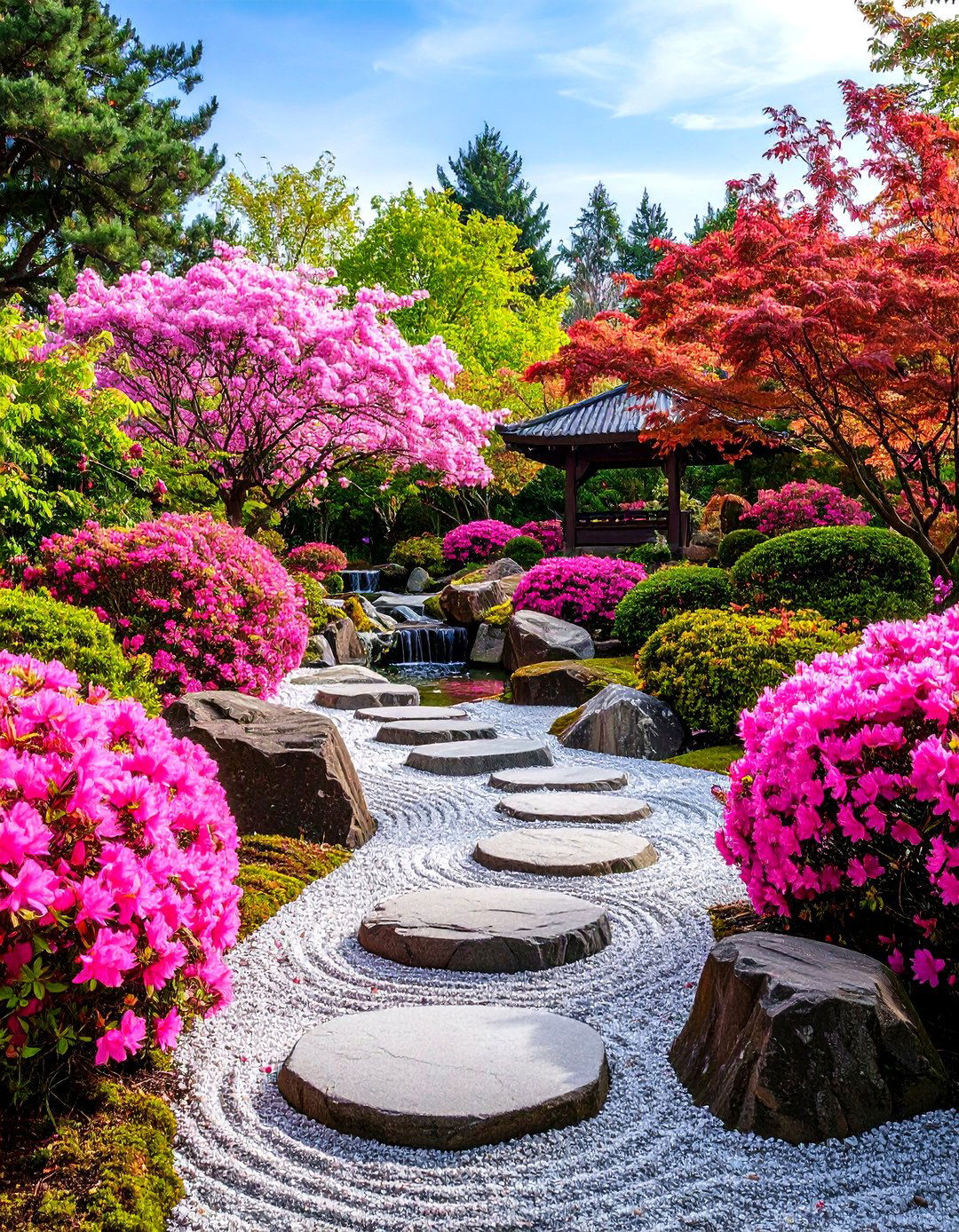 Pink Zen Garden Tranquility - 24 Pink Garden Ideas