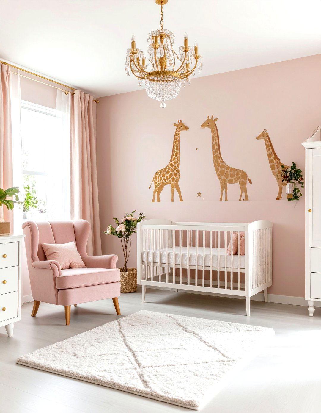 Pink and Gold Giraffe Nursery for Girls - 24 Giraffe Nursery Ideas