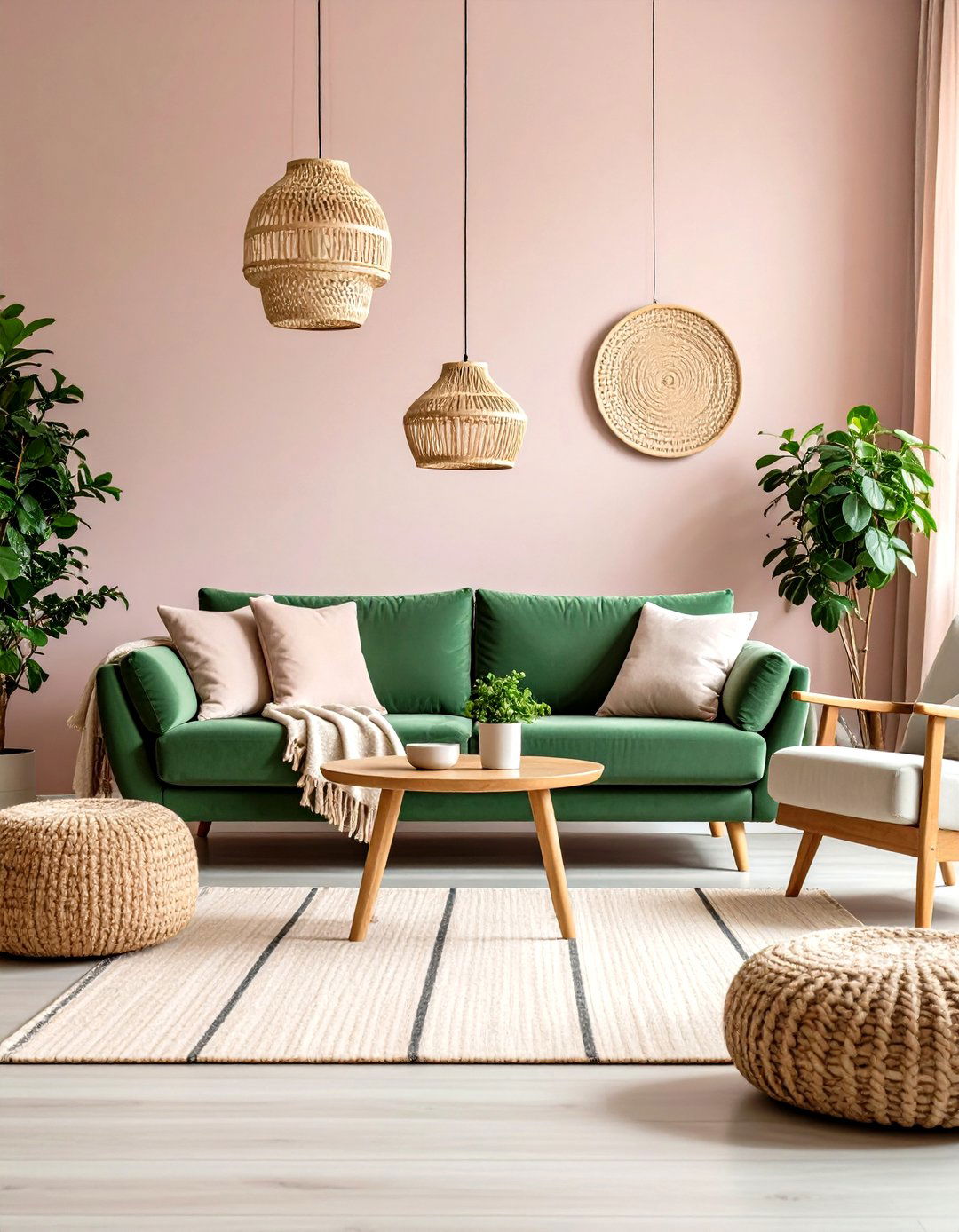 Pink and Green Living Room Harmony - 24 Colorful Room Ideas