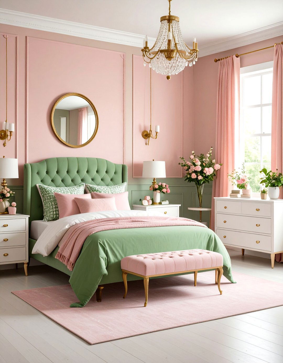 Pink and Green Preppy Paradise - 24 Colorful Bedroom Ideas