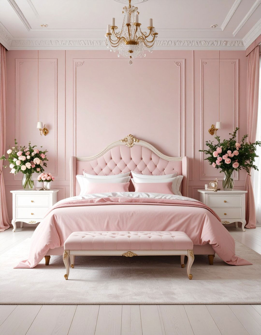 Pink and White Classic Elegance - 24 Pink Bedroom Ideas