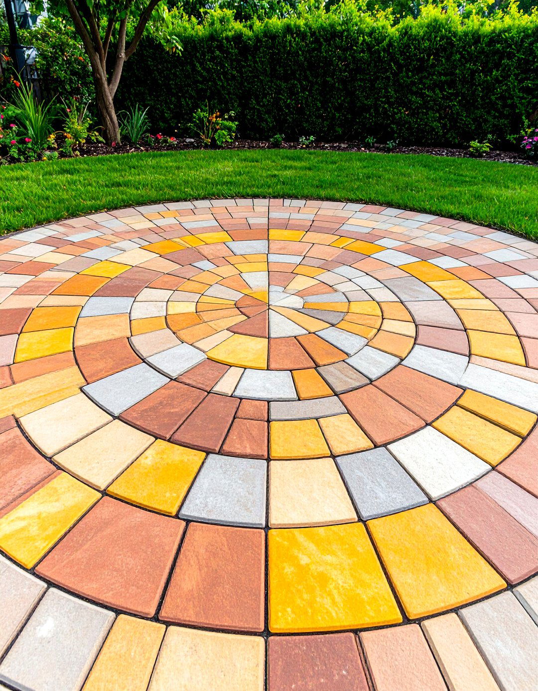 Pinwheel Brick Patio Pattern - 24 Brick Patio Ideas