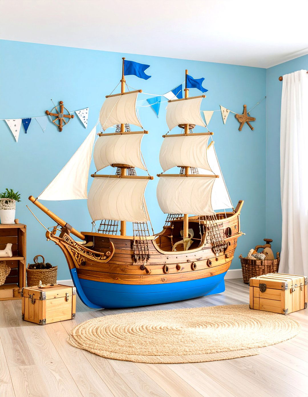 Pirate Ship Adventure Playroom - 24 Basement Playroom Ideas