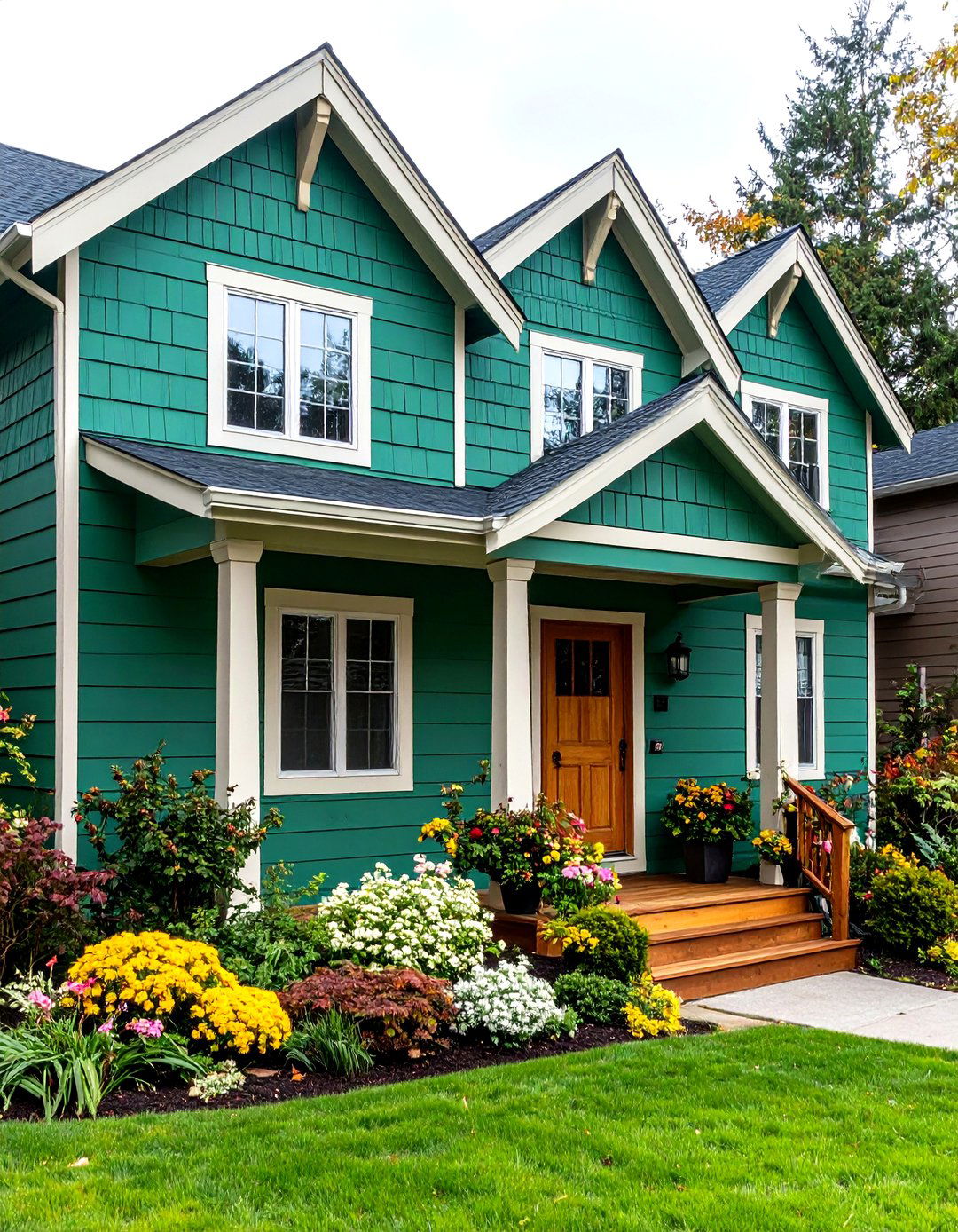 Pistachio Green Multi Tonal Fresh Approach - 24 Dark Green Exterior Paint Color Schemes