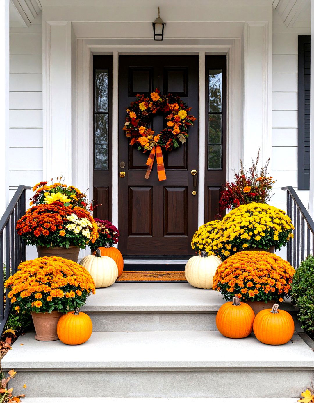 Plaid Ribbon and Tartan Accent Design - 24 Front Door Fall Decor Ideas
