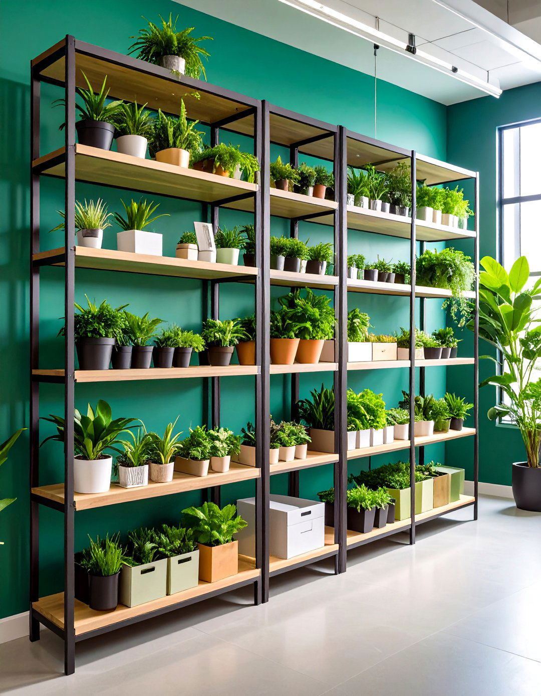 Plant Display Shelving Integration - 24 Office Shelving Ideas