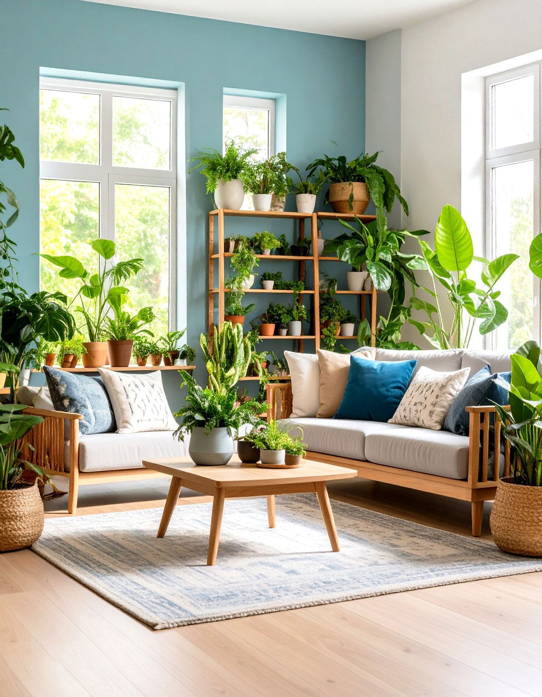Plant Filled Air Purification - 24 Feng Shui Living Room Ideas