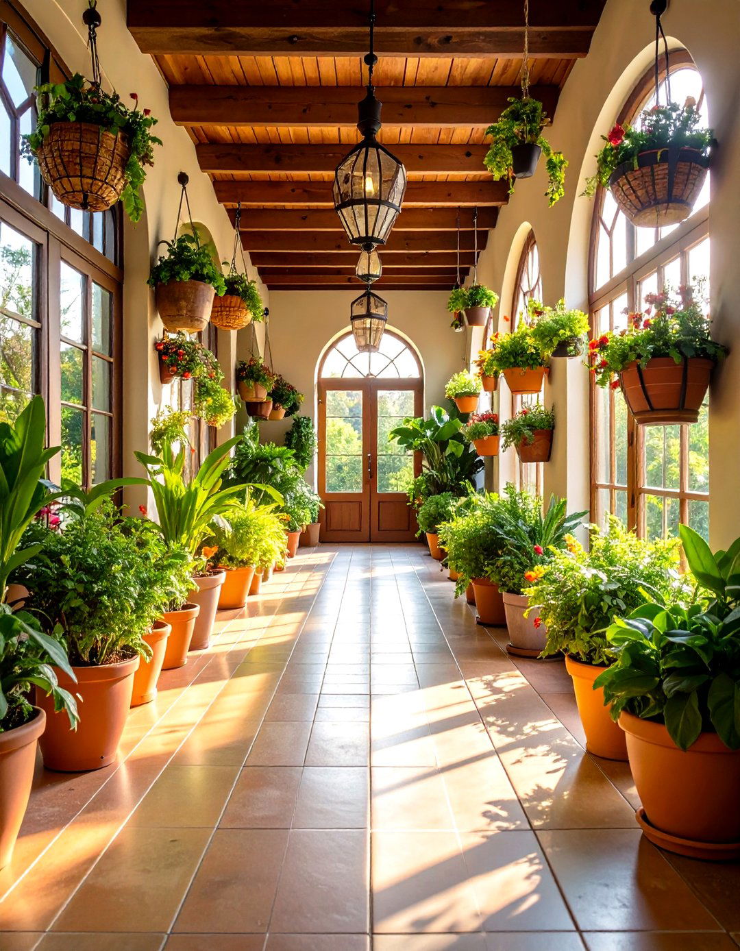 Plant Filled Entryway Design - 24 Hallway Decor Ideas