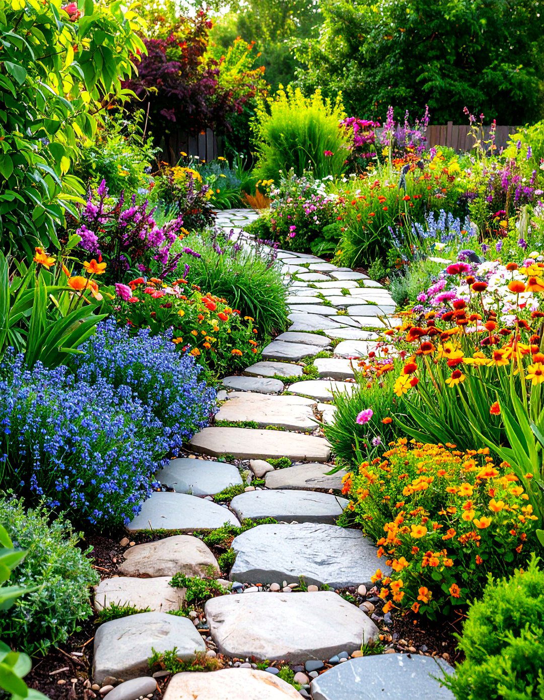 Plant Integrated Living Cobblestone Path - 24 Cobble Stone Walkway Ideas