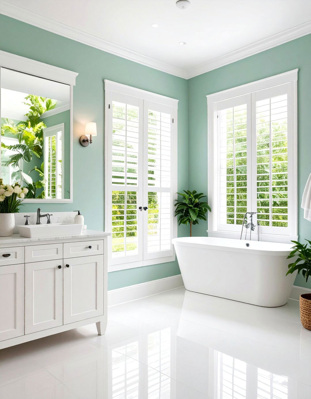 Plantation Shutters Design Themes - 24 Bathroom Window Treatment Ideas