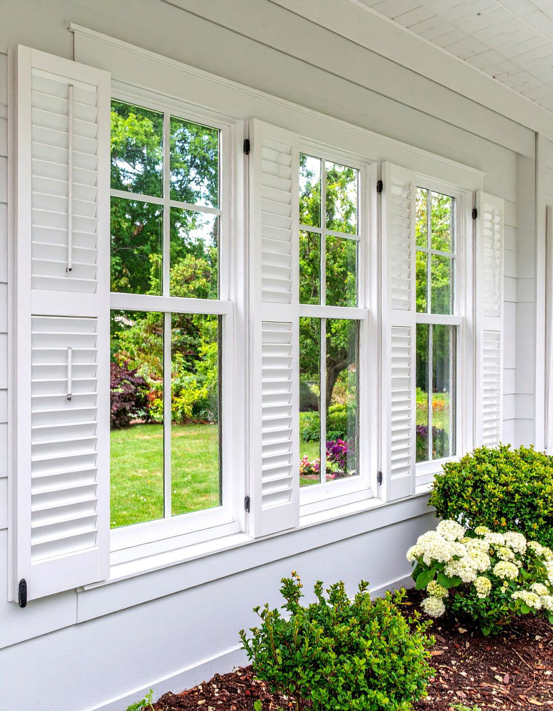 Plantation Shutters for Sidelights - 24 Front Door Privacy Ideas