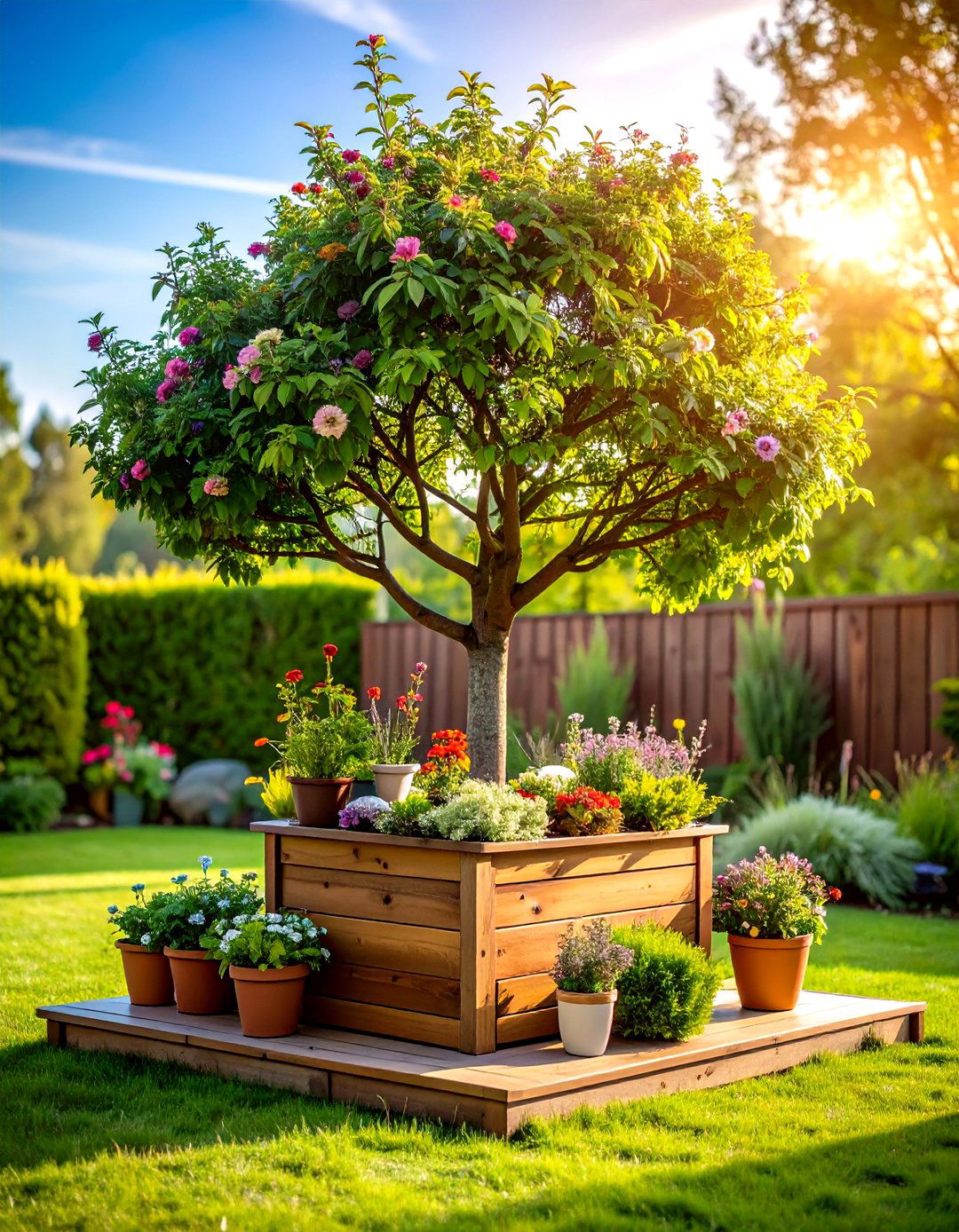 Planter Integrated Garden Tree - 24 Outdoor Cat Tree Ideas