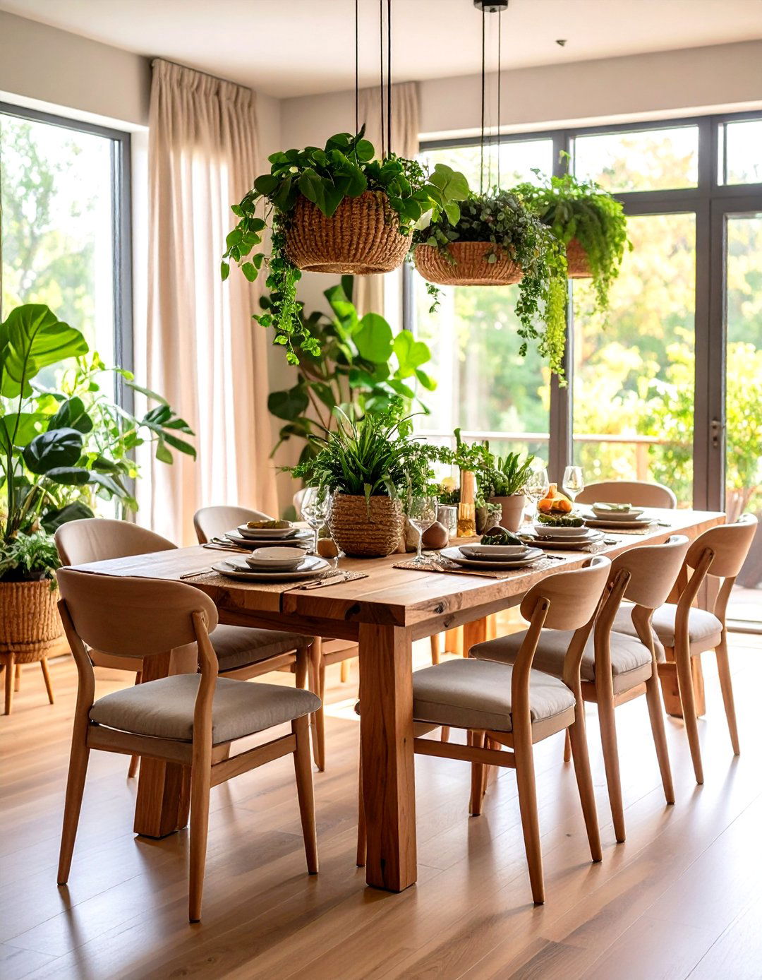 Plants and Greenery Dining Room - 24 Boho-scandinavian Design and Decor Ideas