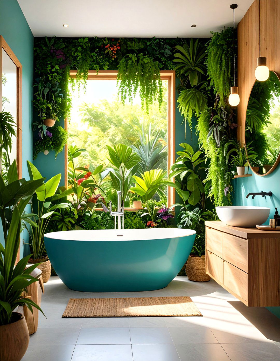 Plants and Nature Integration Bathroom Ecosystem - 24 Eclectic Bathroom Ideas