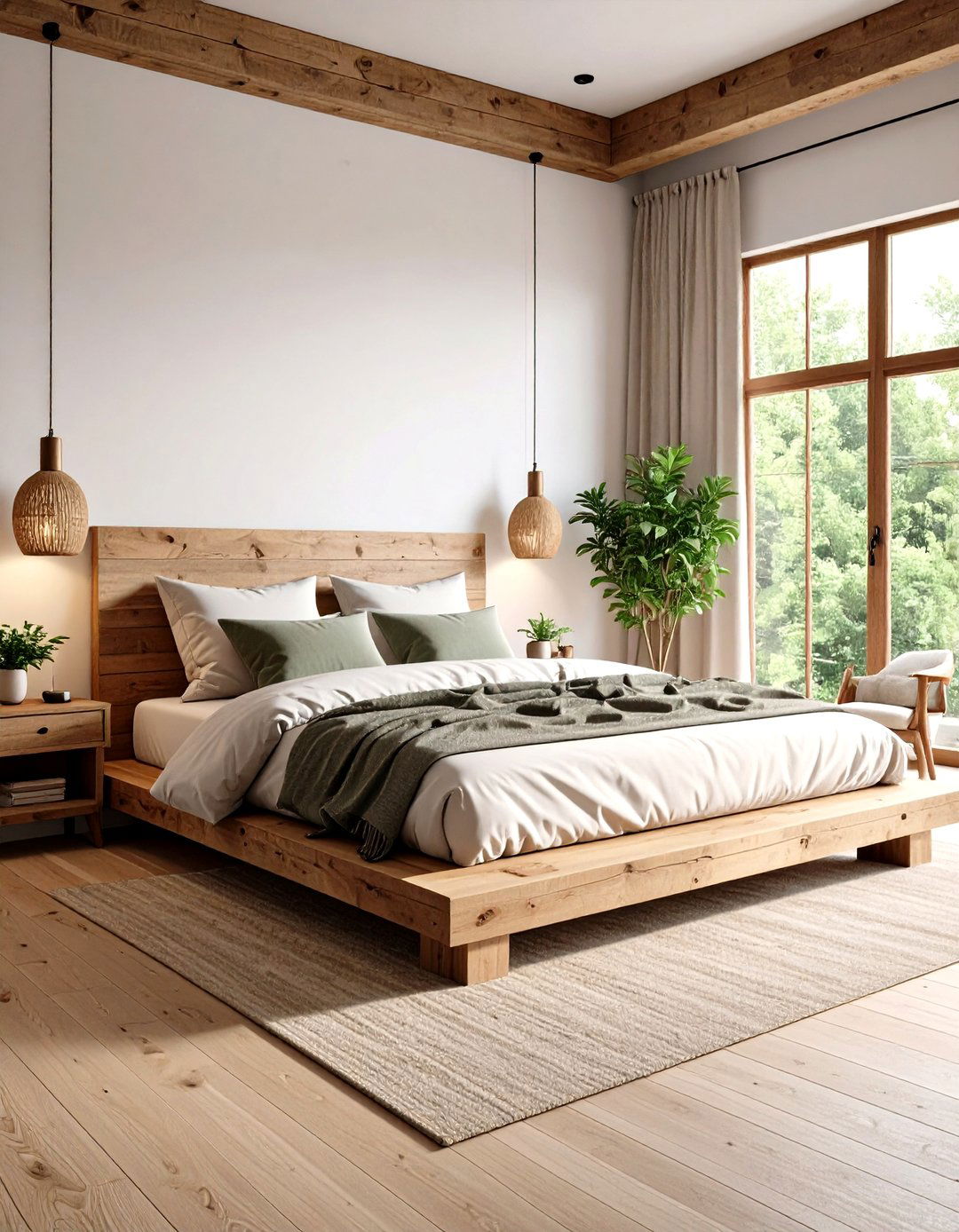 Platform Bed Rustic Minimalism - 24 Rustic Bedroom Ideas