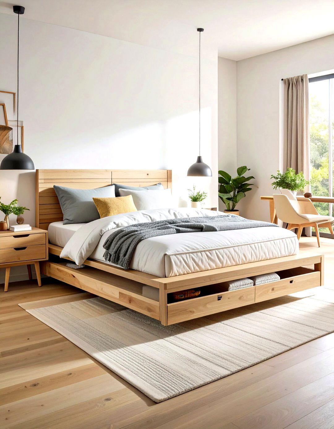Platform Bed with Integrated Storage - 24 Shared Bedroom Ideas for Small Rooms