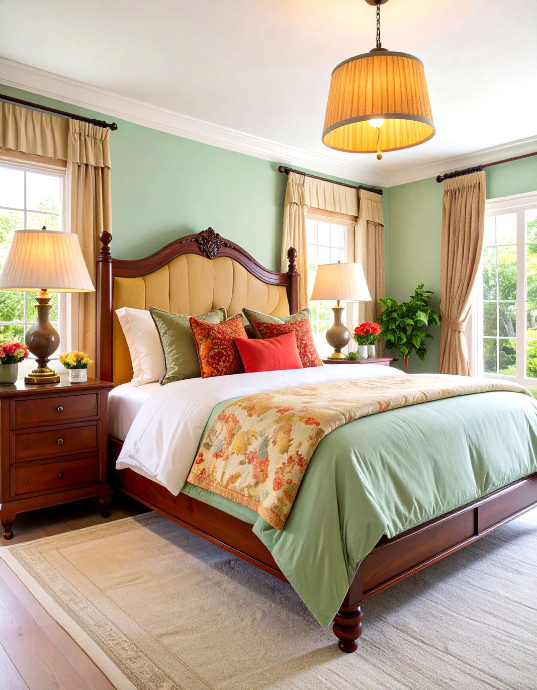 Pleated Lampshade Elegance - 24 Grandmillennial Style Bedroom Ideas