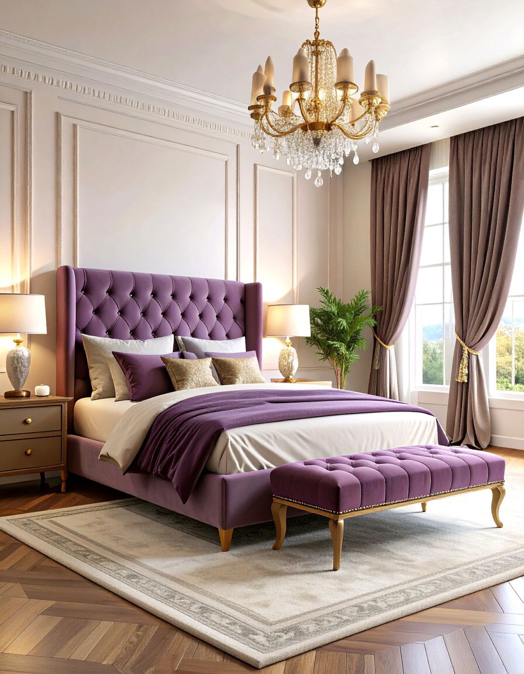 Plum Velvet Bedroom Suite - 24 Dark Purple Bedroom Ideas