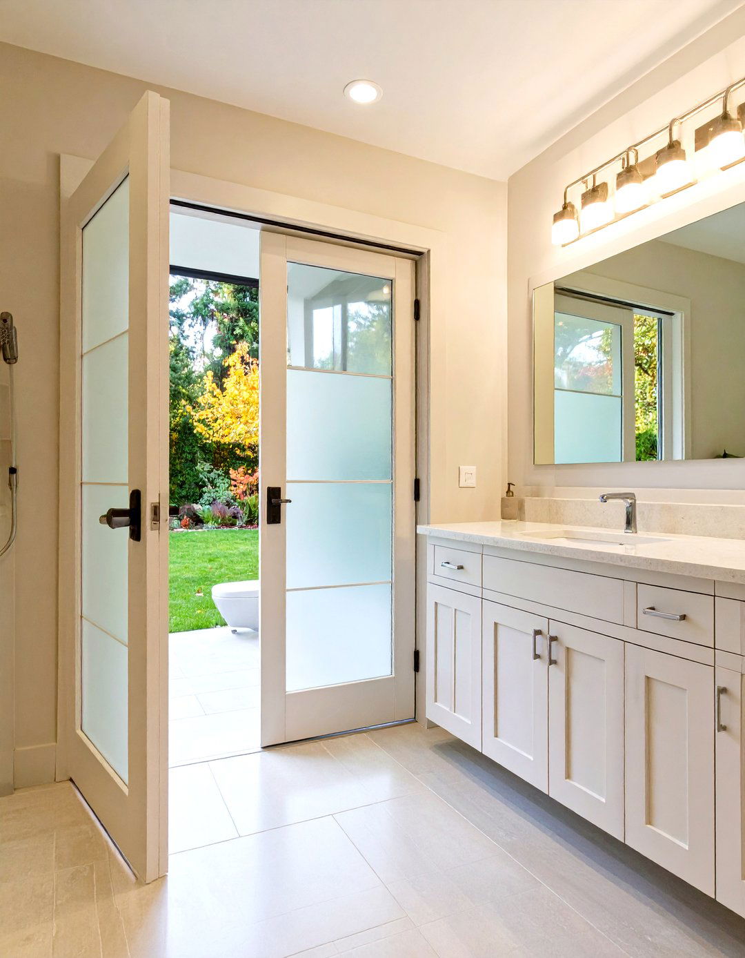 Pocket Door Installation - 24 Small Master Bathroom Ideas
