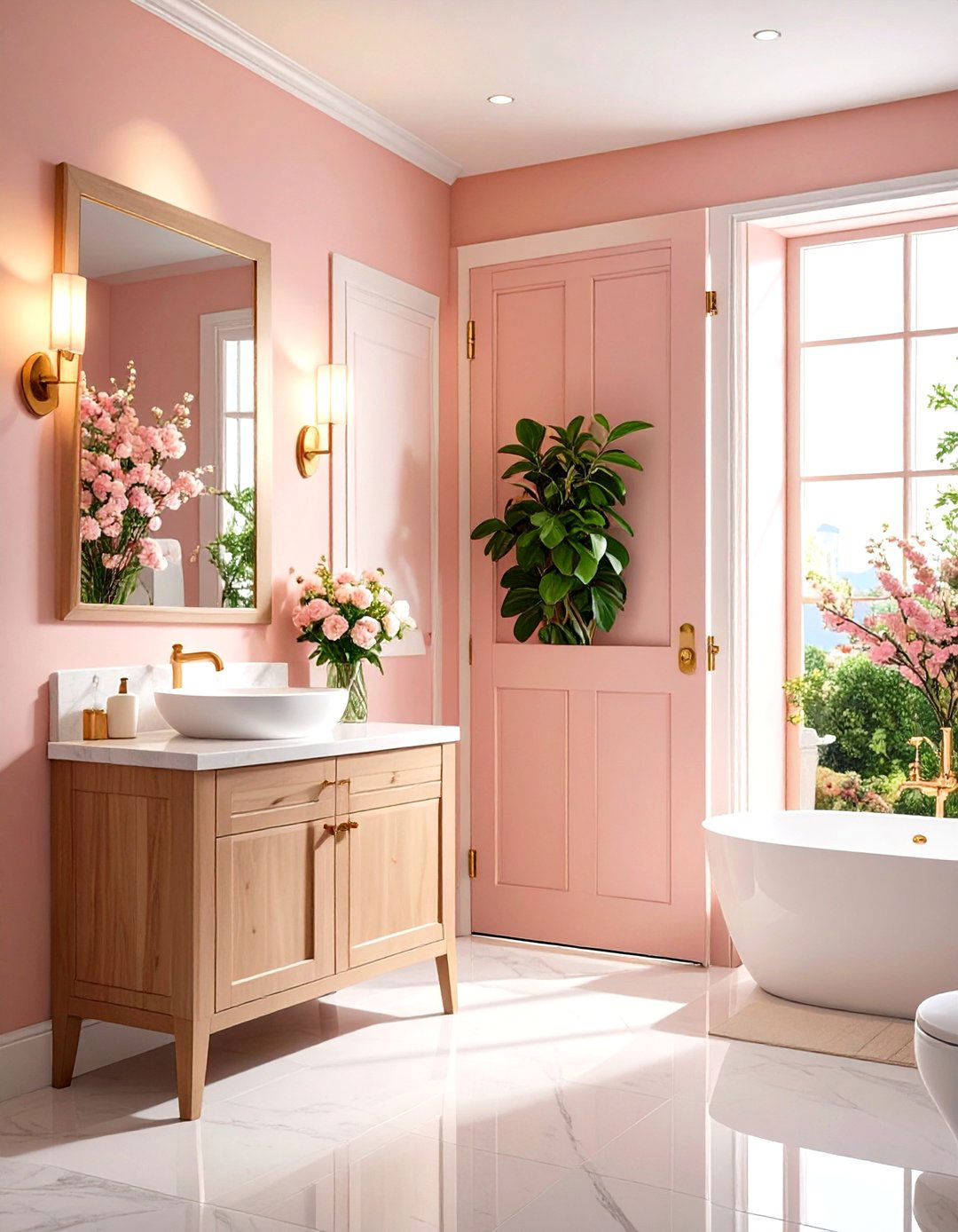 Pocket Door Space Saver - 24 Small Powder Room Ideas